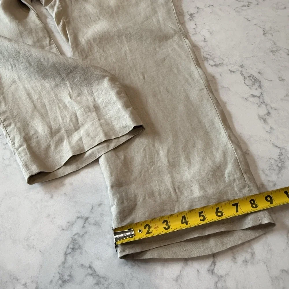 Pronto Uomo Platinum 100% Linen Trousers Dress Pants Men's 34 - Tailored Hem